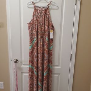 London style tribal maxi dress NWT